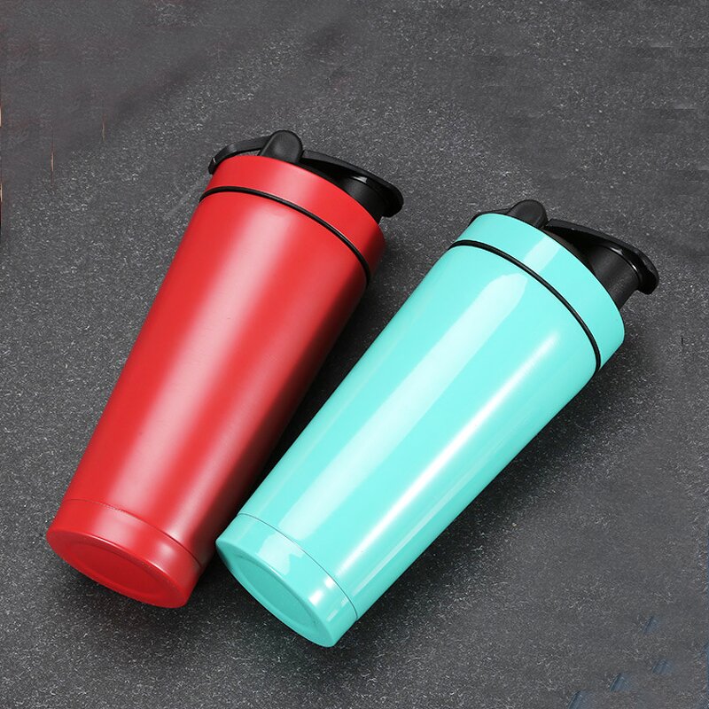 Protein Shaker Cup Manufacturer - Custom Logo 500ml Stainless Steel Sports Gym Boba Tumbler with Stirring Ball