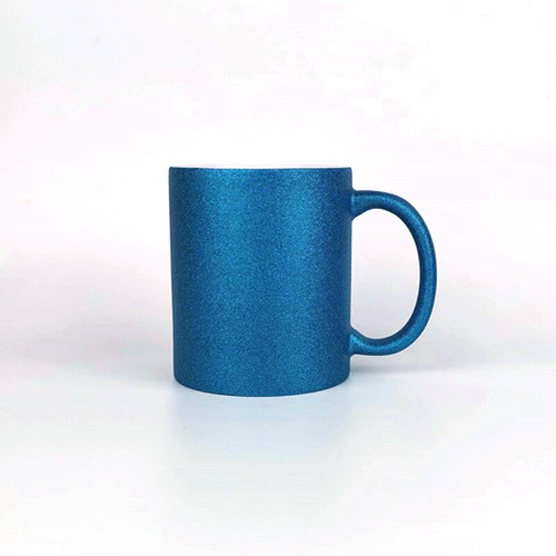Porcelain Ceramic Tea Cup Manufacturer - Hot Selling 11oz DIY Blank Gold Two Tone Sublimation Glitter Powder for Milk Coffee