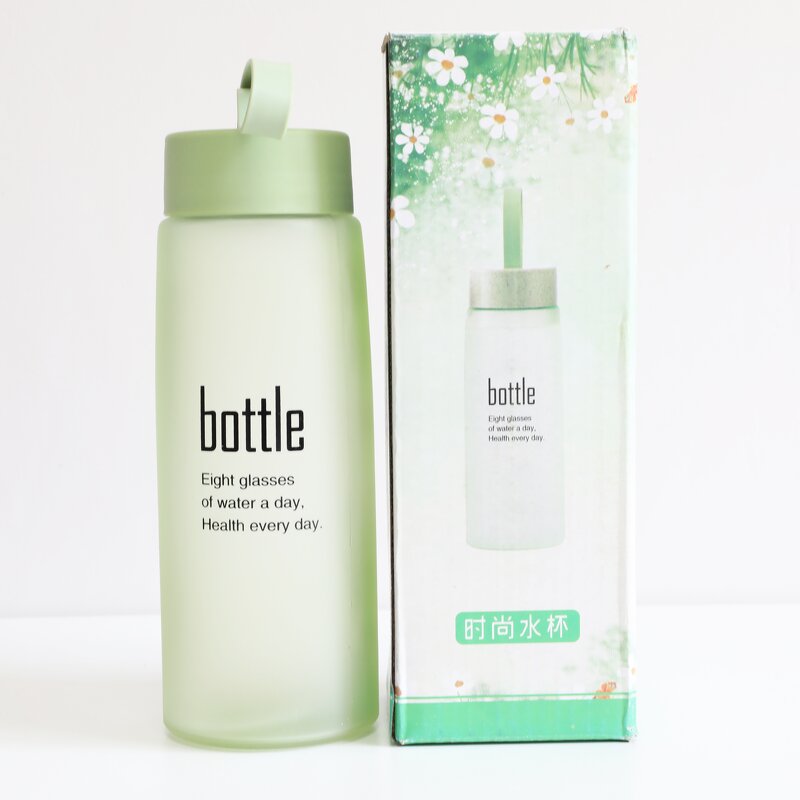 Frosted Water Bottle Manufacturer - 16oz Red Portable Marketing Advertising Gift for Juice Tea Drinking with String Lanyard