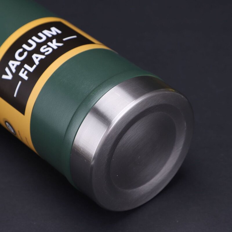 Travel Water Bottle Manufacturer - Corporate Business Gift 600ml Military Green Sports Gym Thermo Vacuum Flask with Three Cups