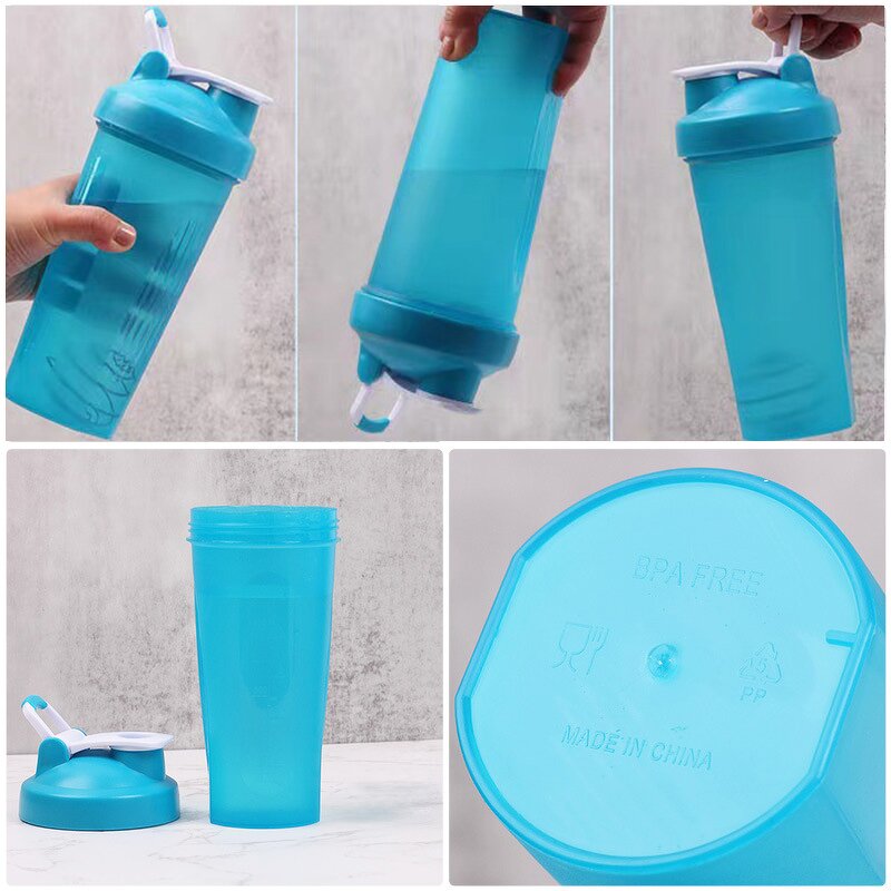 Protein Shaker Tumbler Manufacturer - Marketing Promotion Gift 600ml White Bpa Free Plastic Sport Workout Gym with Custom Logo