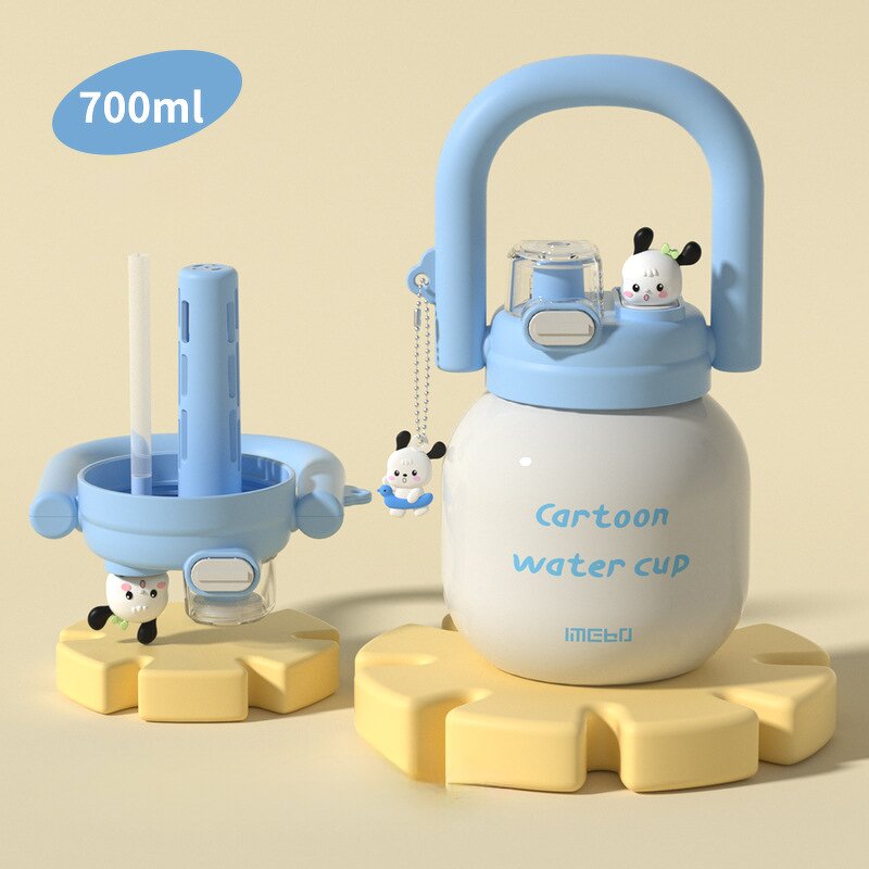 Children Water Bottle Manufacturer - Large-capacity Double Drinking Carrying Pot Leak Proof Stainless Steel Insulated with Straw