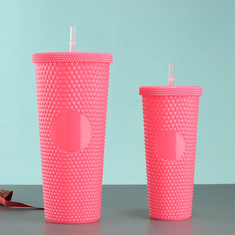 Coffee Drink Cup Tumbler Manufacturer - Wholesale 2 in 1 Promotional Gift 16oz 30oz Studded with Straw and Lid