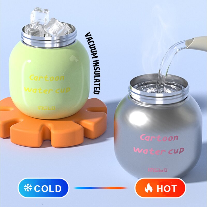 Children Water Bottle Manufacturer - Large-capacity Double Drinking Carrying Pot Leak Proof Stainless Steel Insulated with Straw