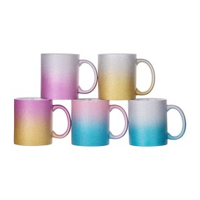 Ceramic Coffee Cup Manufacturer - Promotional Gift Custom Logo 11 oz Gradient Ombre Sublimation for Breakfast Milk Tea