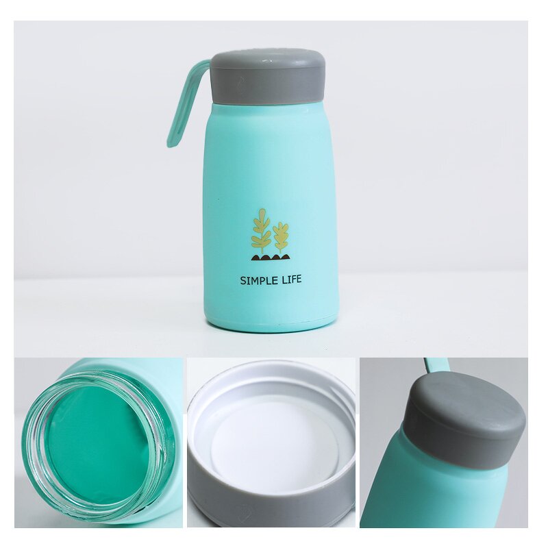 Glass Bottles Manufacturer - Wholesale 13oz Colorful Portable Cute Simple Style with Handle for Office Home Gifts