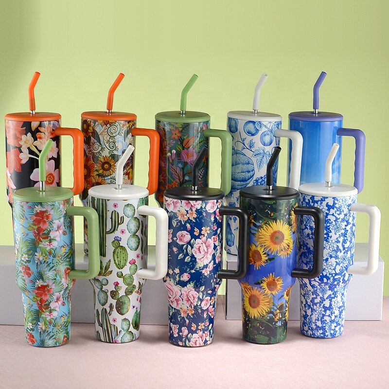 Tumbler Manufacturer - Wholesale Bulk Gift Mothers Upgraded 40oz Floral Stainless Steel Double Wall Vacuum Leak-Proof BPA Free