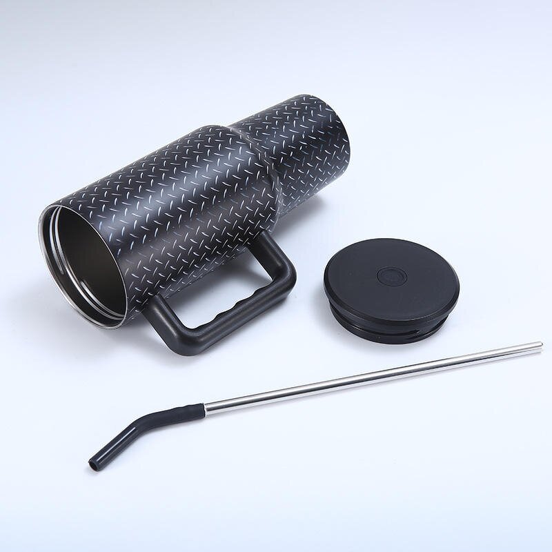 Coffee Travel Mug Manufacturer - Wholesale Bulk Custom Logo Insulated Double Wall 40 oz Stainless Steel with Straw Handgrip Lid BPA Free