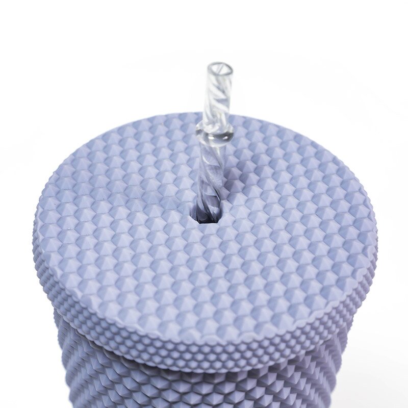 Studded Tumbler Cup Manufacturer - Festival Gift 24oz Matte Double Wall Grey for Milk Tea Coffee with Straw