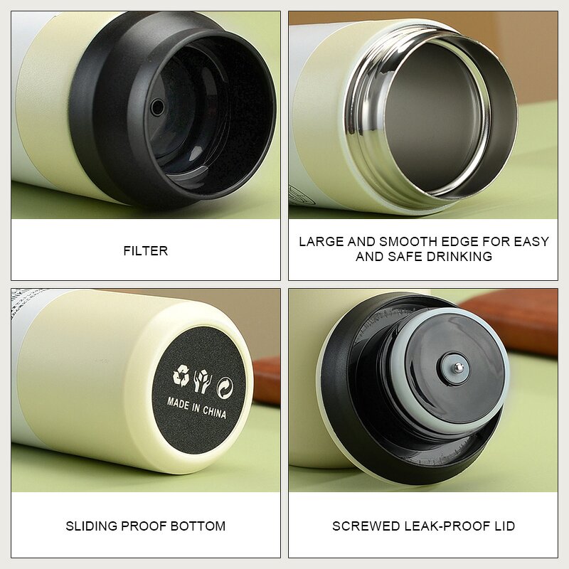 Smart Water Bottle Manufacturer - Custom Logo Led Temperature Display 500ml Jaandi Leak-proof Thermos Stainless Steel Sports Gym