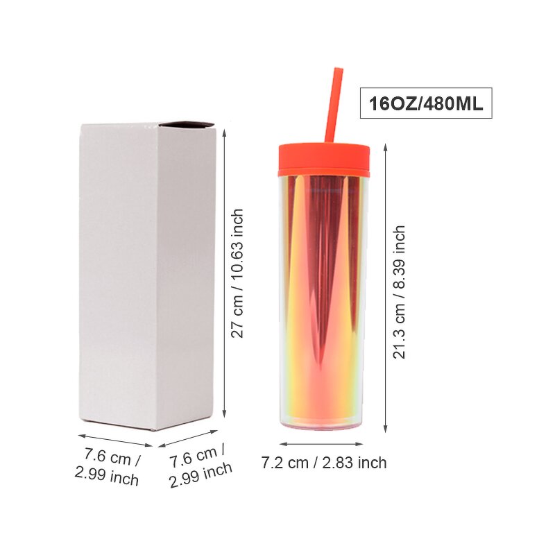 Acrylic Coffee Tumbler Manufacturer - Unique Promotional Gift with Logo 16oz Laser Shinning Bling Double Wall with Inserts Straw