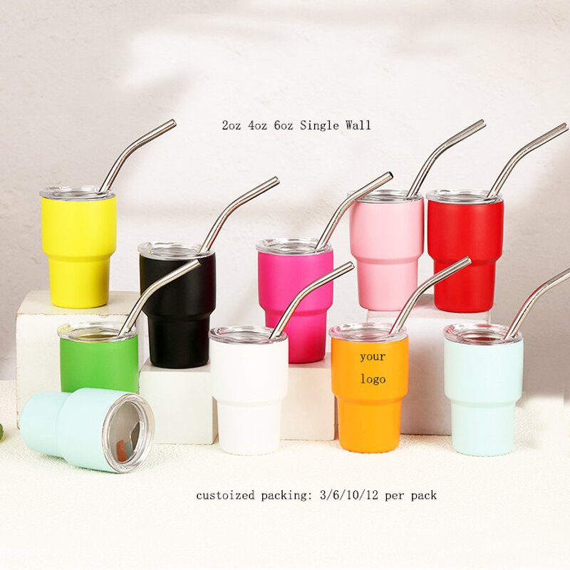 Shot Glass Tumbler Manufacturer - Customized Party Wedding Favor 2oz 4oz 6oz Single Wall Talavera with Straw and Lid