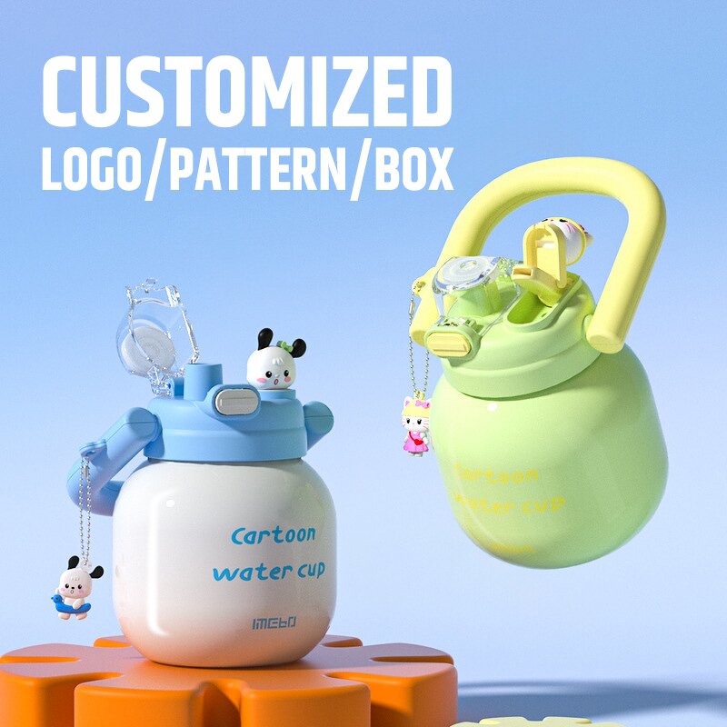 Children Water Bottle Manufacturer - Large-capacity Double Drinking Carrying Pot Leak Proof Stainless Steel Insulated with Straw