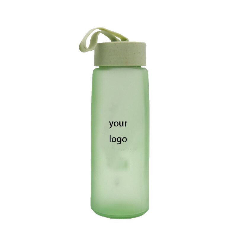 Frosted Water Bottle Manufacturer - 16oz Red Portable Marketing Advertising Gift for Juice Tea Drinking with String Lanyard