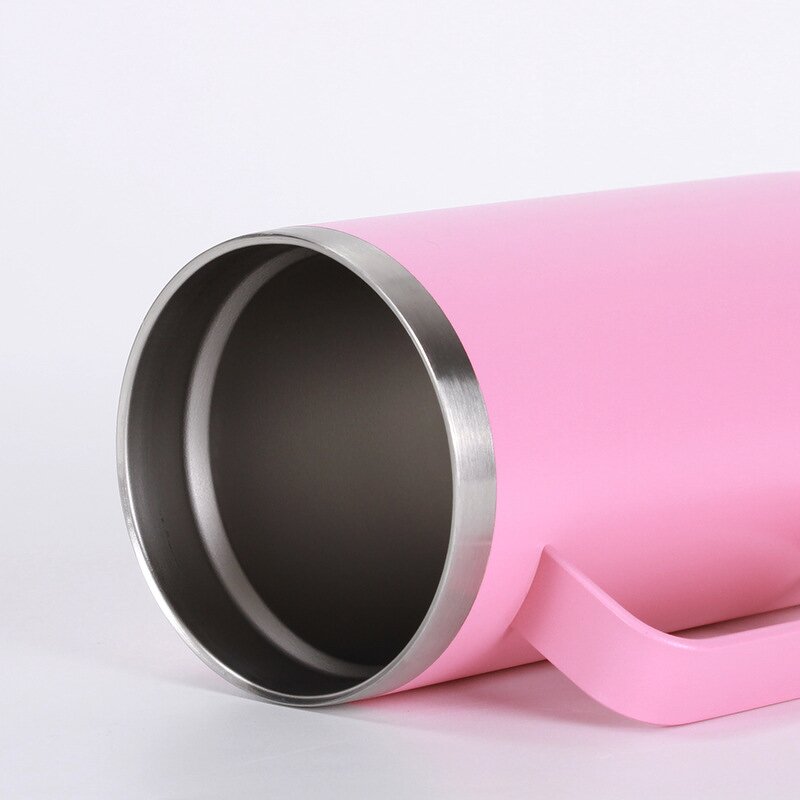 Travel Coffee Mug Manufacturer - Gift Item for Small Business 24oz Yellow Double Wall Vacuum Insulated Stainless Steel with Handle Lid