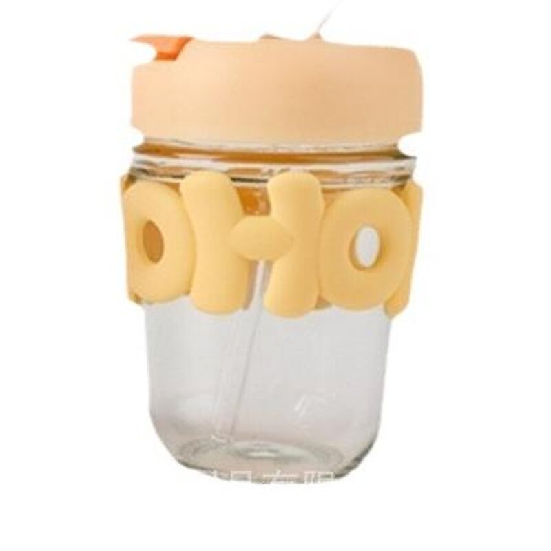 Coffee Juice Glass Tumbler Manufacturer - Promotional Gift Cute Ins Style 12oz Hoho with Straw and Pearl Chain