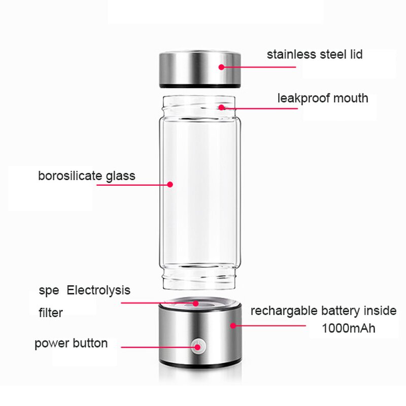 Hydrogen Enriched Water Cup Manufacturer - Portable 14oz Blue Classic Business Corporate Gift with Custom Logo Boiling Water Applicable