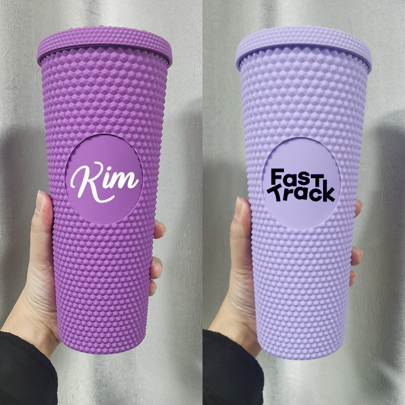 Studded Coffee Juice Cup Tumbler Manufacturer - Promotional Gift 750ml Bpa Free Matte Purple Violet with Logo