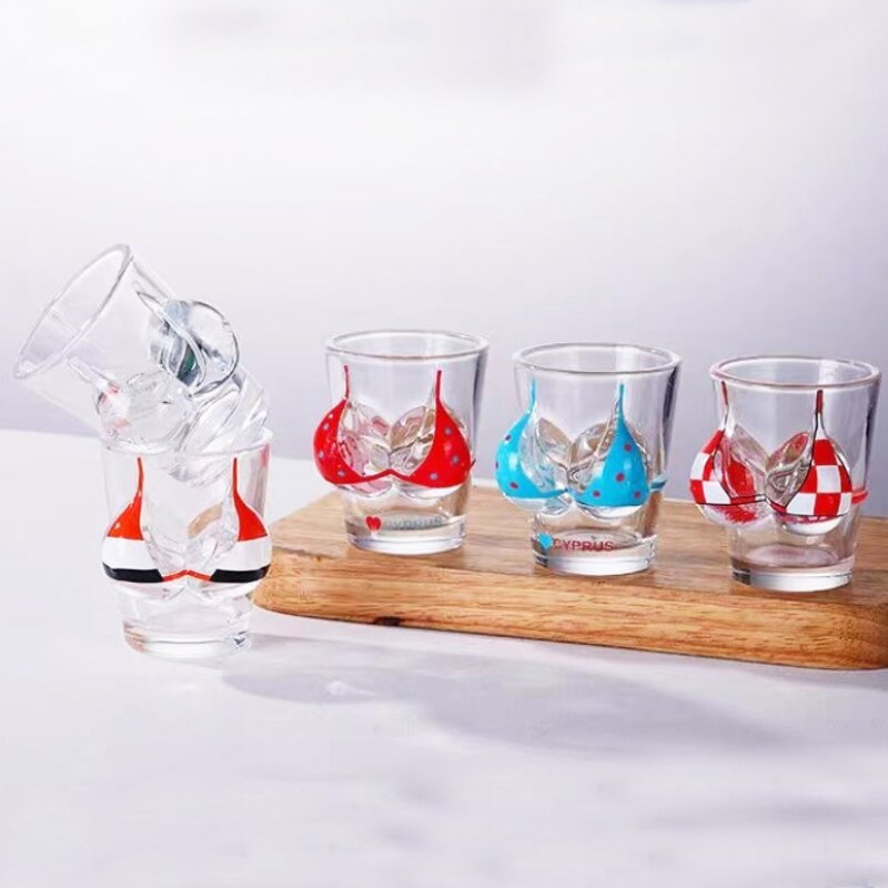 Shot Glass Manufacturer - Custom Hand Painted Mini Breast Shaped Sexy Bikini BPA Free Reusable Eco-Friendly Souvenir for Bar
