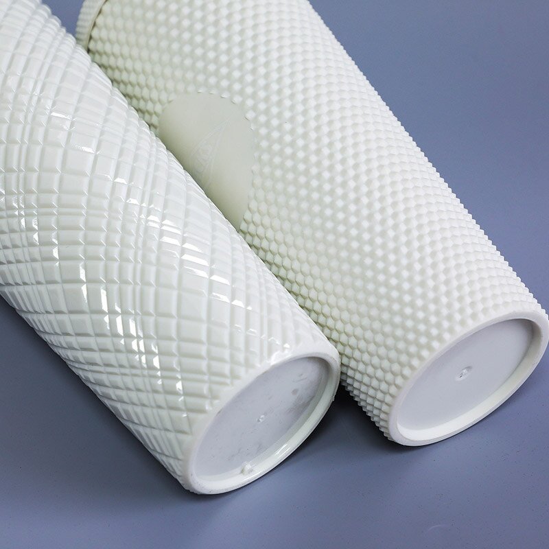 Studded Tumbler Cup Manufacturer - Luxury Personalized 750ml 24oz White Double Wall Cold Brew Coffee with Bow Straw