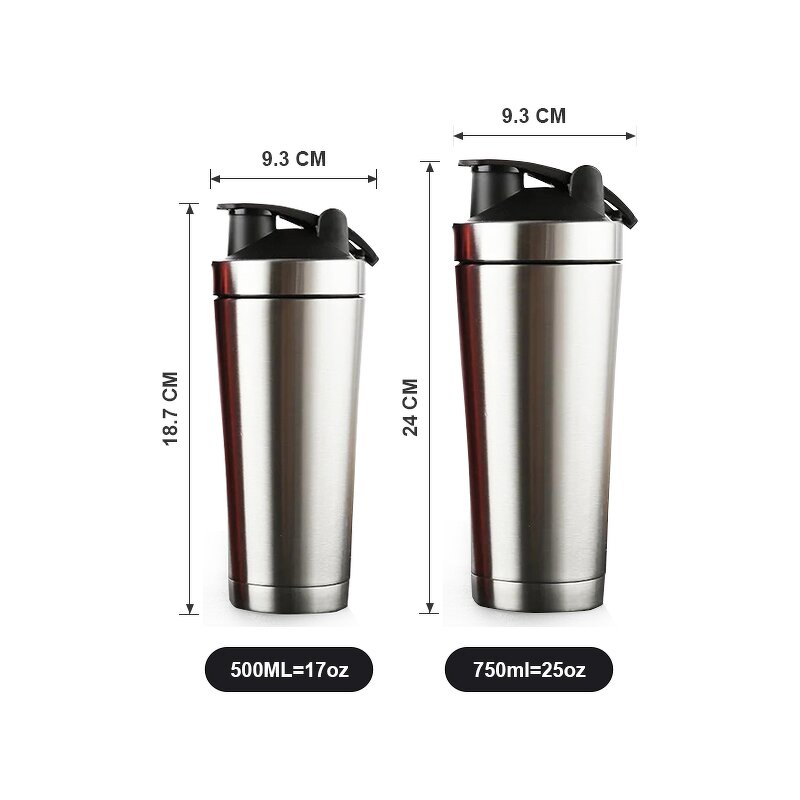 Gym Shaker Bottle Manufacturer - Custom Logo Blank 500ml 17oz Blue Stainless Steel for Adults' Coffee Protein Supplements