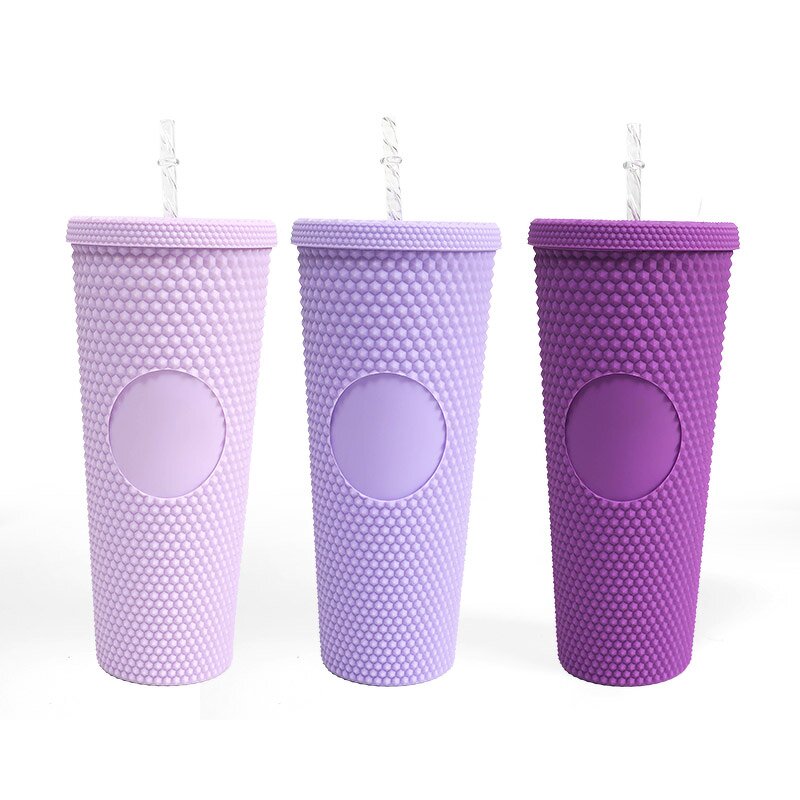 Studded Cup Tumbler Manufacturer - Luxury 24oz Reusable Multi-color Matte Double Wall Insulation with Lid and Bow