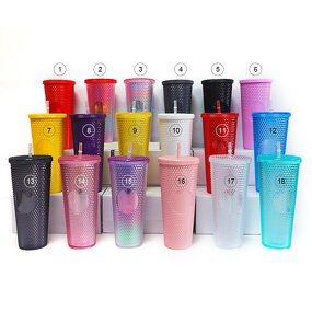 Studded Tumblers Manufacturer - Cup Studded Double Wall Custom in Bulk Reusable Plastic 680ml