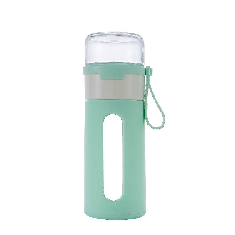 Glass Water Bottle Manufacturer - New Advertising Gift 400ml Macaron Pink Leakage-proof with Rope Lid Eco-Friendly Back School