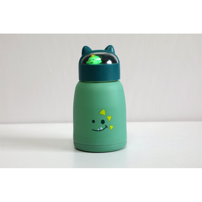 Kids Glass Water Bottle Manufacturer - Novel Eco-Friendly Direct Drinking Back to School 12oz Blue Cartoon Double Wall Leakproof with Rope