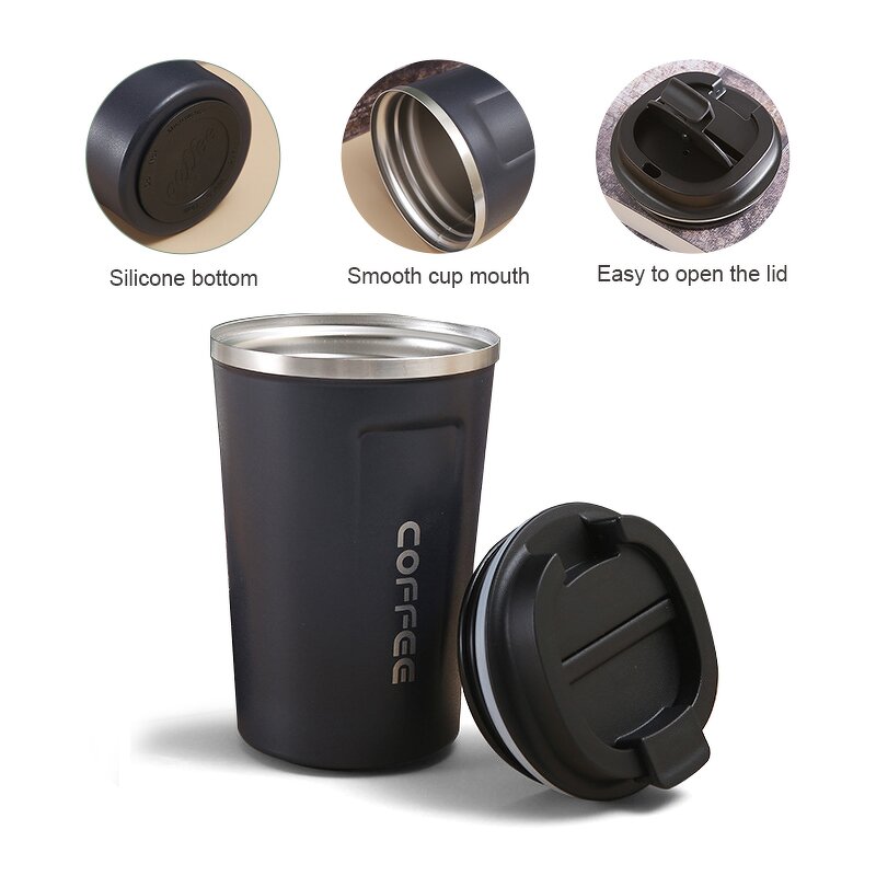 Travel Water Cup Tumbler Manufacturer - Wholesale Outdoor Gift Simple Double Wall Leak-proof Stainless Steel Portable Thermos Coffee