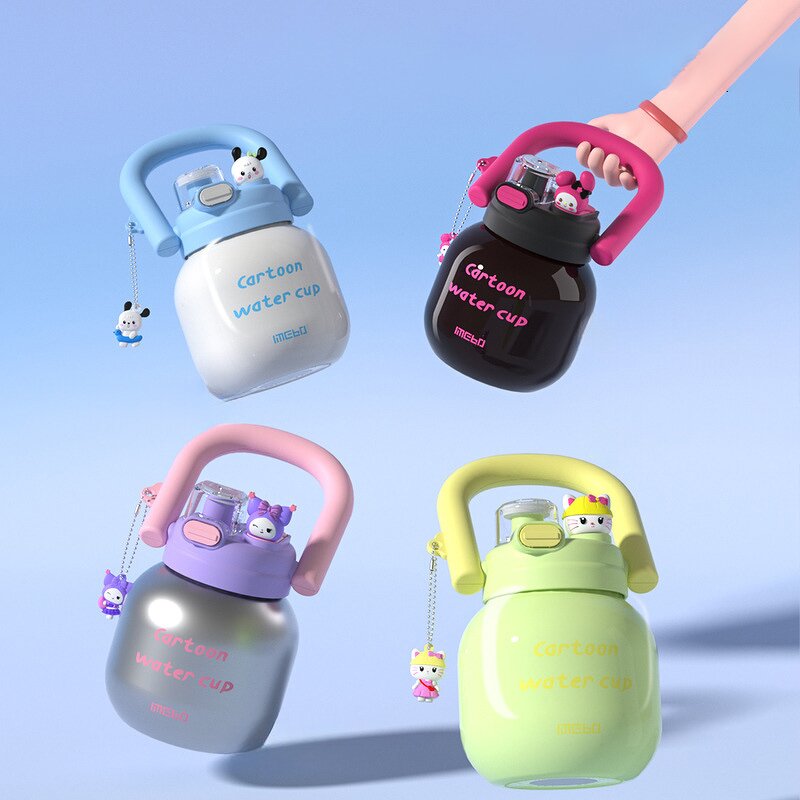 Children Water Bottle Manufacturer - Large-capacity Double Drinking Carrying Pot Leak Proof Stainless Steel Insulated with Straw