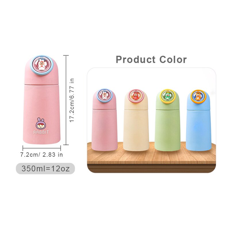 Double-layer Glass Water Bottle Manufacturer - New Cute Cartoon Portable Mini 13oz with Hidden Handle
