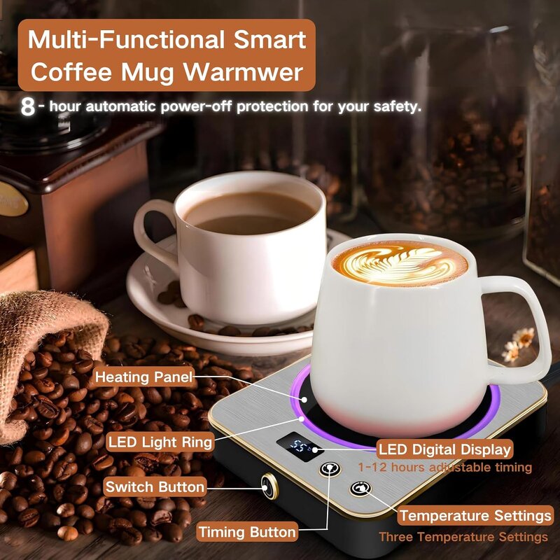 Mug Warmer Manufacturer - Desk Portable 3-Temperature Smart Aluminium Plastic Resin Materials