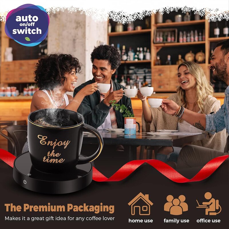 Coffee Mug Warmer Manufacturer - Tempered Glass Desk Auto Shut 3-Temperature Settings 8H Timer Gravity Sensor for Coffee Milk Tea