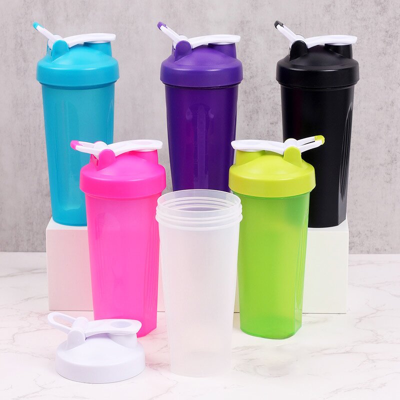 Protein Shaker Tumbler Manufacturer - Marketing Promotion Gift 600ml White Bpa Free Plastic Sport Workout Gym with Custom Logo