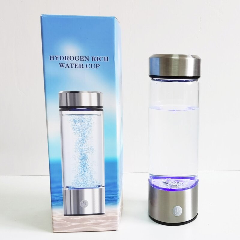 Hydrogen Generator Water Cup Manufacturer - 2024 New Design Custom Logo Festival Gift 14oz Black Portable Travel 1000ppb Peroxide