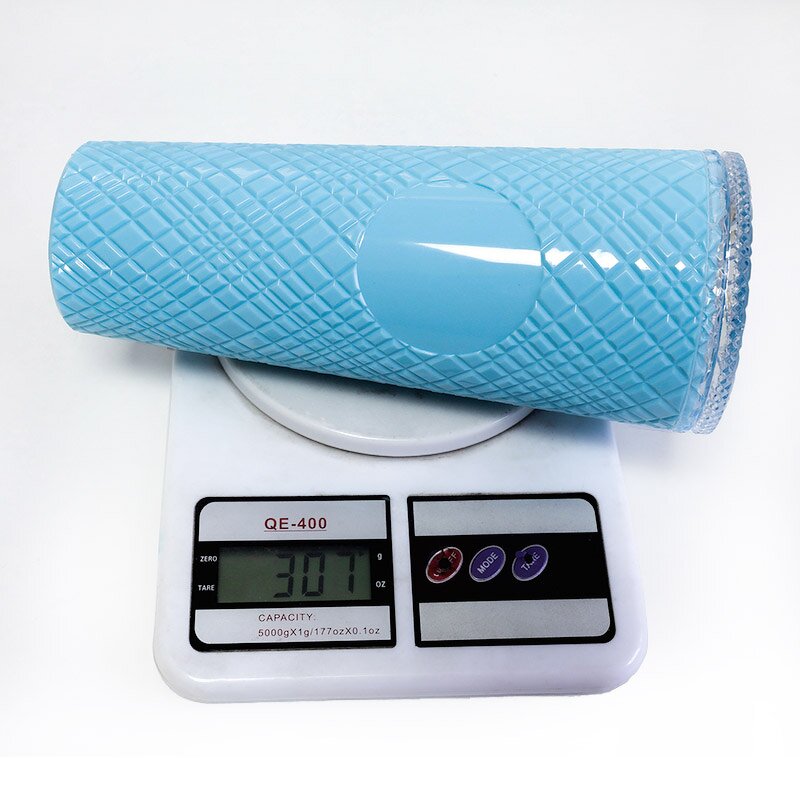 Studded Tumbler Cup Manufacturer - Promotional Gift Item 24oz Biodegradable Bling Light Blue for Milk Tea Coffee
