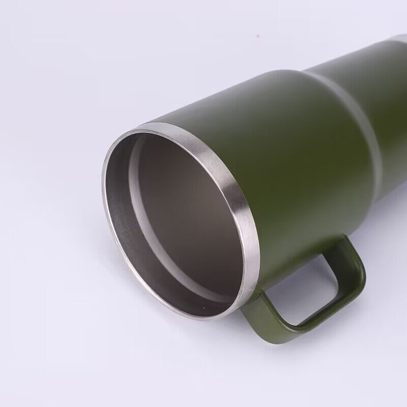 Travel Tumbler Manufacturer - Promotional Festival Gifts 30oz Army Green Stainless Steel Insulation Vacuum Handgrip for Milk Beer Coffee