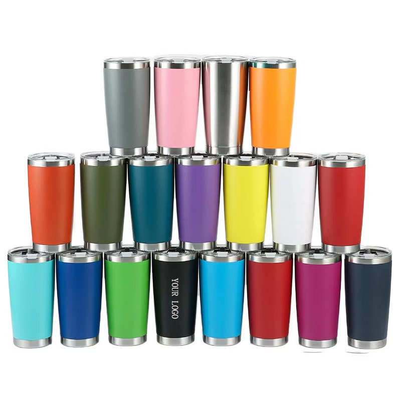 Travel Tumbler Cup Manufacturer - Custom Logo Promotional Gift 20oz Matte Double Wall Insulated Stainless Steel for Car Beer Coffee