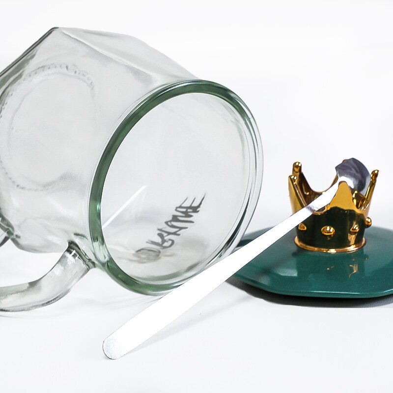 Glass Mug Manufacturer - Best-selling Ins Style Ladies Home Creative Couple 12oz with Spoon Lid Anti-scald for Coffee Milk Juice