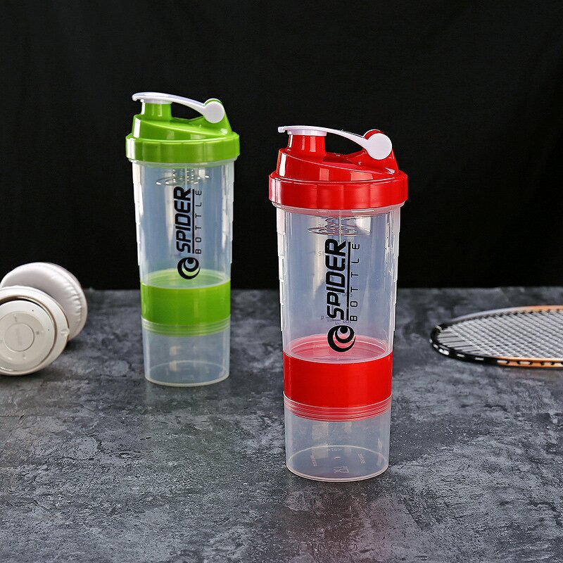 Protein Shaker Bottle Manufacturer - Promotional Gift 17oz Portable Bpa Free Transparent Plastic Workout Gym with Pill Organizer