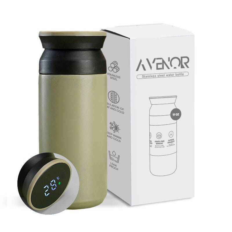 Smart Water Bottle Manufacturer - Custom Logo Led Temperature Display 500ml Jaandi Leak-proof Thermos Stainless Steel Sports Gym