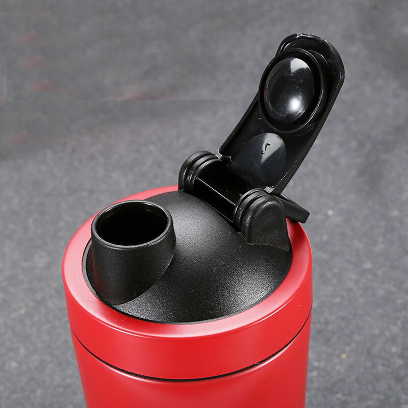 Protein Shaker Cup Manufacturer - Custom Logo 500ml Stainless Steel Sports Gym Boba Tumbler with Stirring Ball