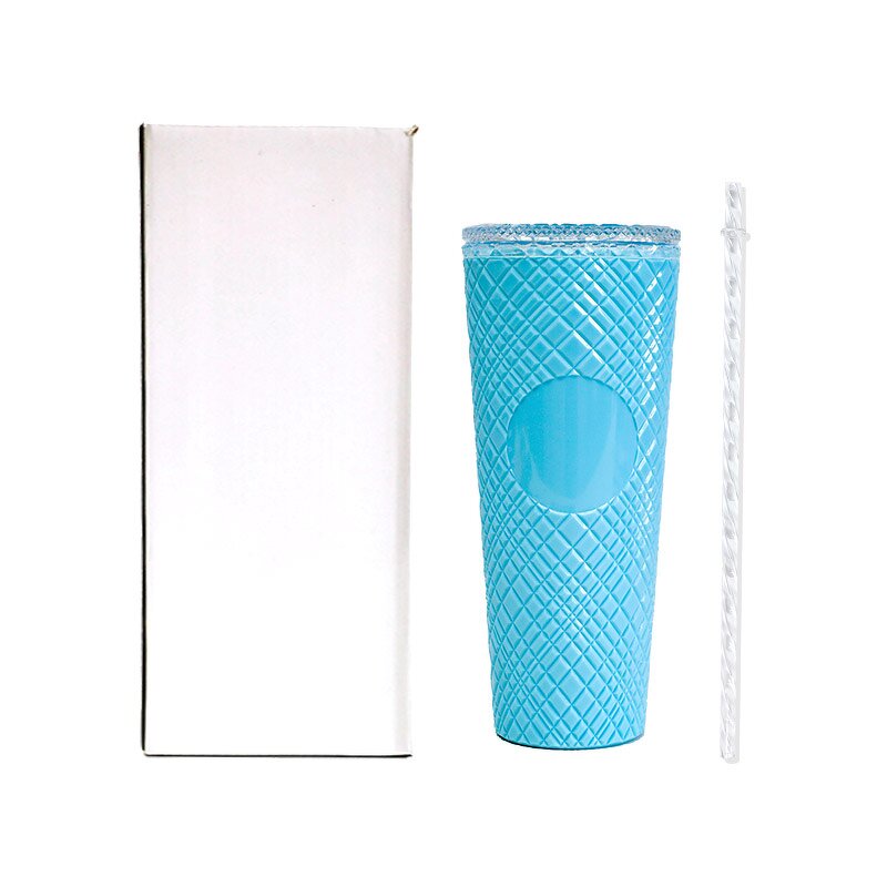 Studded Tumbler Cup Manufacturer - Promotional Gift Item 24oz Biodegradable Bling Light Blue for Milk Tea Coffee