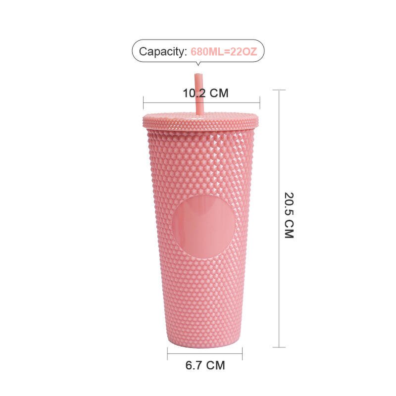 Studded Tumblers Manufacturer - Cup Studded Double Wall Custom in Bulk Reusable Plastic 680ml