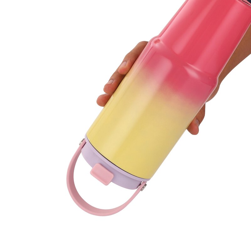 Coffee Mug Tumbler Manufacturer - Wholesale 20oz Gradient Blue Leak Proof Stainless Steel Vacuum Car with Handle and Lid Straw