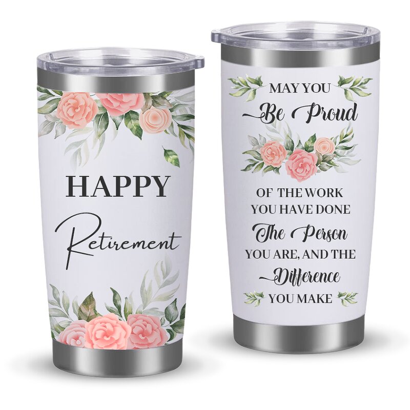 Coffee Tumbler Manufacturer - Custom Happy Nurse Teacher Co Worker Retirement Gift 20oz Stainless Steel Double Wall for Women Men