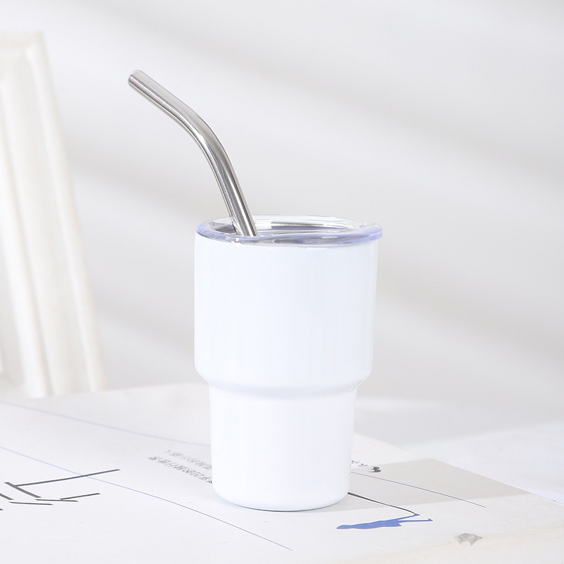 Tumbler Shot Glasses Manufacturer - 2oz Stainless Steel Espresso Cup Mini Metal with Straw and Lid