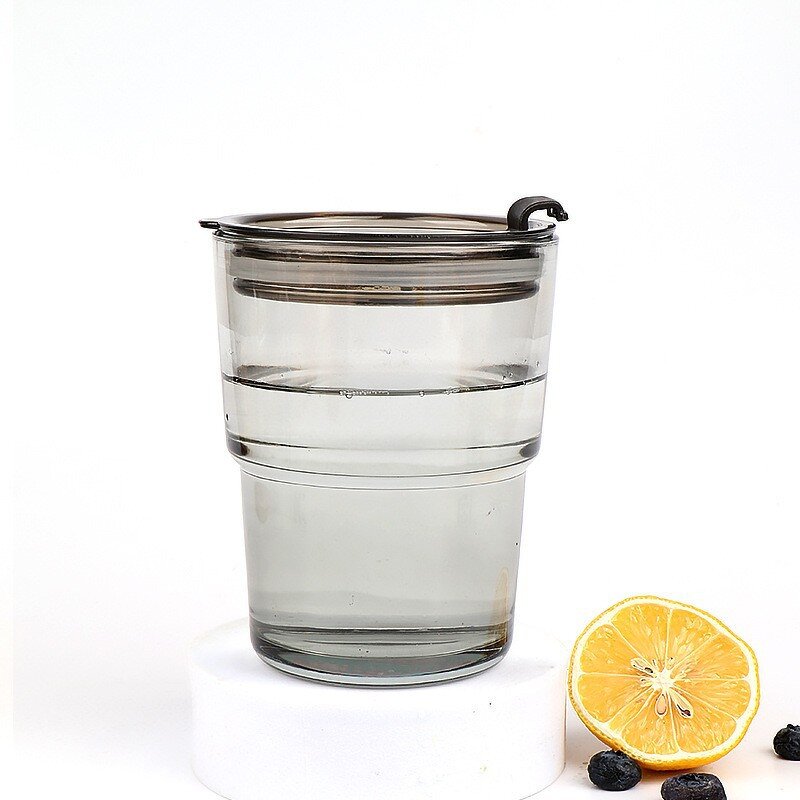 Glass Tumbler Manufacturer - INS Style Home 13oz with Leather Lid Cap Straw for Coffee Milk Juice