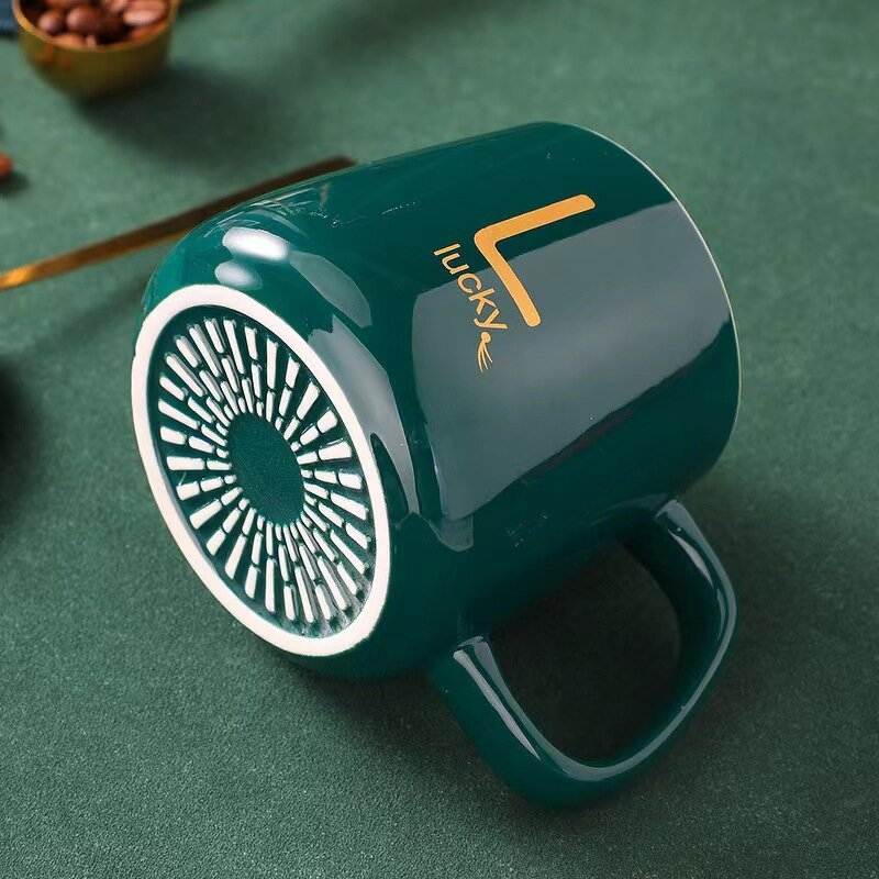 Ceramic Coffee Mug Manufacturer - Custom Logo Wedding Favor Gift Smart Green with Electric Warmer and Spoon